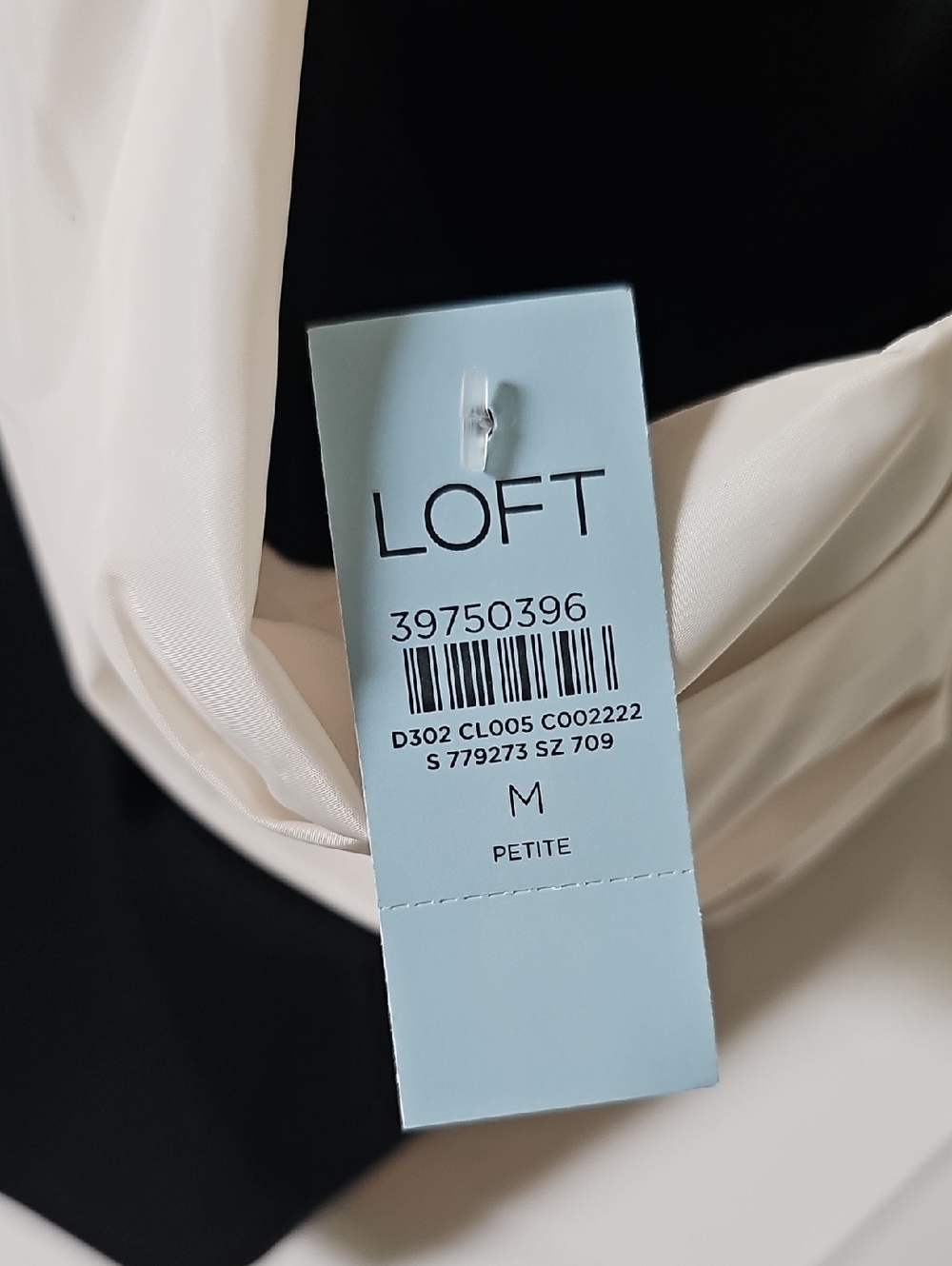 LOFT Black One-Shoulder Top with Cream Twist Detail MP - Picture 3 of 5